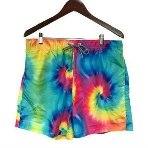 PacSun Boardies Swim Trunks Tie Dye Red and Green, Size XL New with Tags